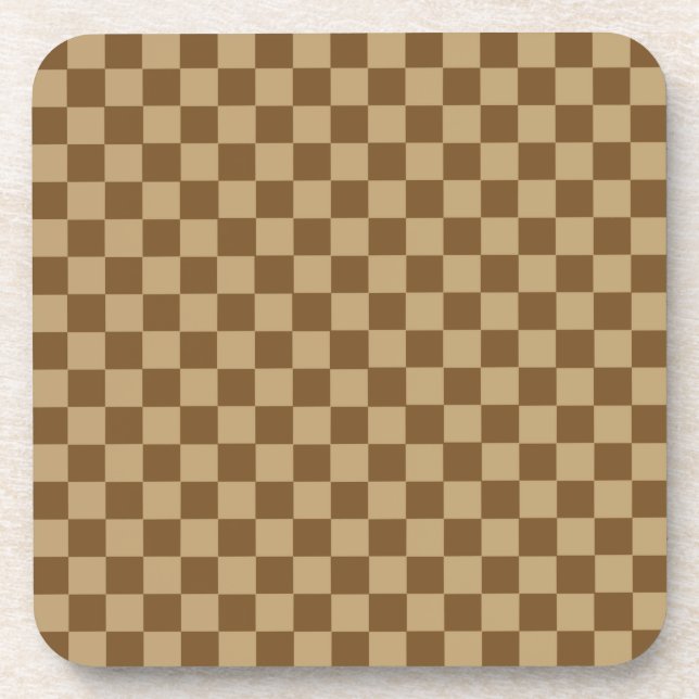 Brown Classic Checkerboard von Shirley Taylor Untersetzer (Vorderseite)