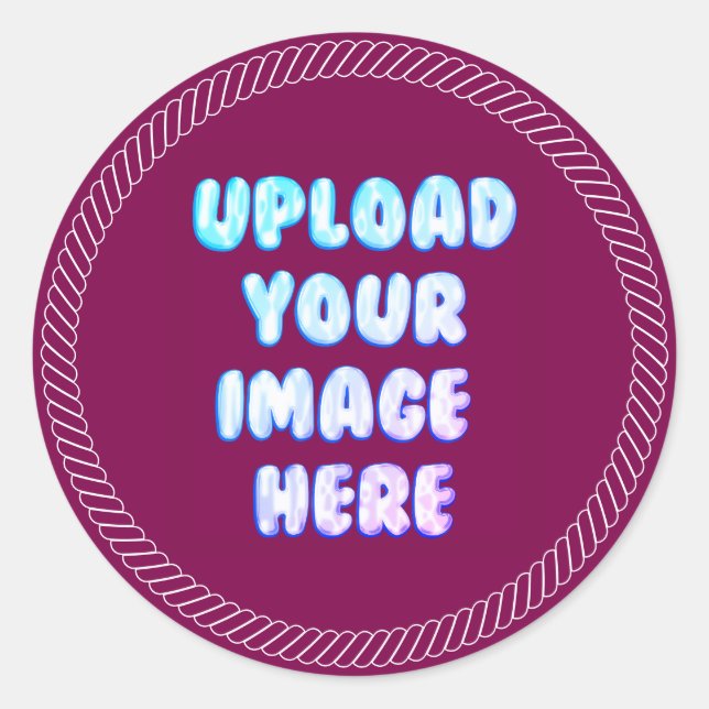 Brown Classic Round Sticker with a Business Logo (Vorderseite)