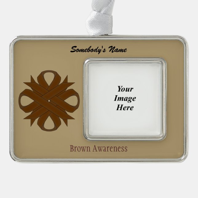 Brown Clover Ribbon Tmpl (H-O) von Kenneth Yoncich Rahmen-Ornament Silber (Vorderseite)