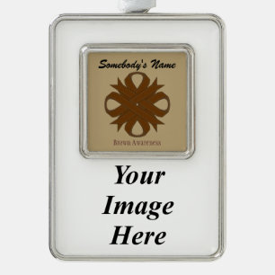 Brown Clover Ribbon Tmpl (V-I) von Kenneth Yoncich Rahmen-Ornament Silber