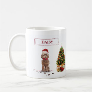 Brown Cockapoo Funny Christmas Dog and Tree Kaffeetasse