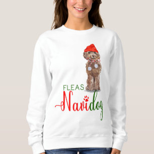 Brown Cockapoo Funny Christmas Fleas Navidog Sweatshirt