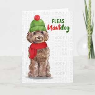 Brown Cockapoo Funny Fleas Navidog Weihnachten