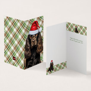Brown Cocker Spaniel Dog Karierter Weihnachtsfeier
