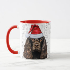 Brown Cocker Spaniel Dog Santa Woof Weihnachten Tasse