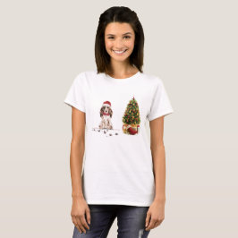 Brown Cocker Spaniel Funny Christmas Dog mit Baum T-Shirt