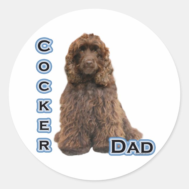 Brown Cocker Spanisch Vater 4 - Aufkleber (Vorderseite)