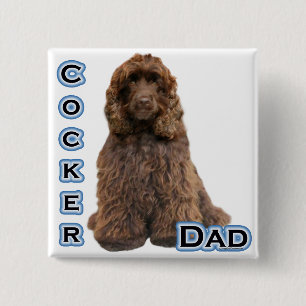 Brown Cocker Spanischer Vater 4 Button