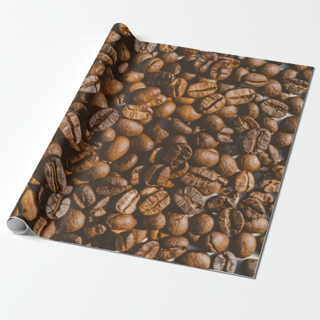 Brown Coffee Boans Geschenkpapier (Ungerollt)