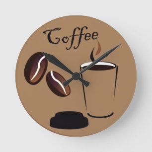 Brown Coffee Clock Runde Wanduhr