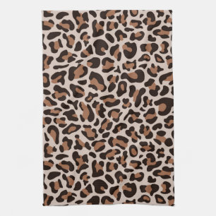 Brown Coffee Leopard Print Retro Küchentücher
