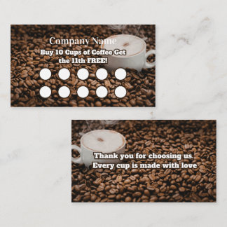 Brown Coffee Loyalty Card Beans Background Treuekarte