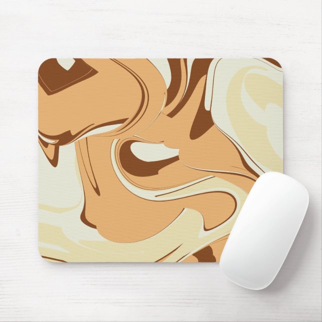 Brown Coffee Swirl Mousepad (Mit Mouse)