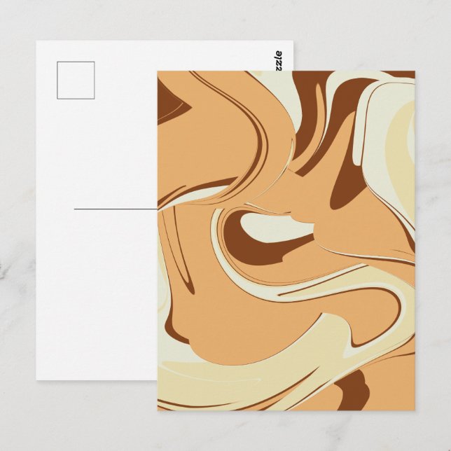 Brown Coffee Swirl Postkarte (Vorne/Hinten)