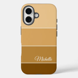 Brown Color Block Personalized iPhone 16 Hülle