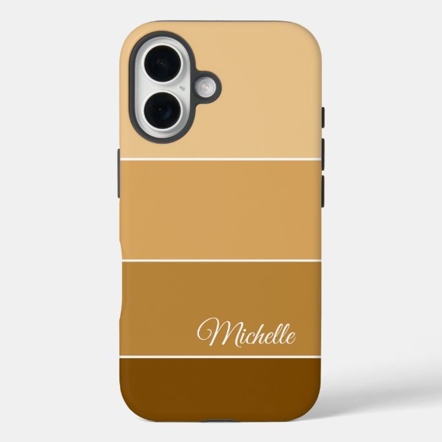 Brown Color Block Personalized  Case-Mate iPhone Hülle (Rückseite)