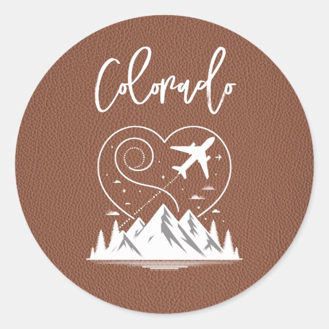 Brown Colorado Passport Runder Aufkleber (Vorderseite)