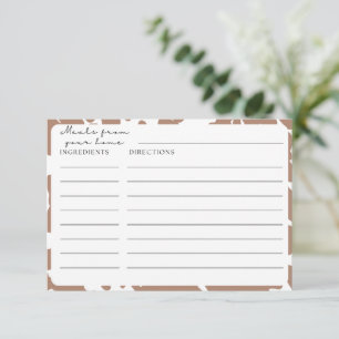 Brown Cow Print Farmhouse Rezeptkarten Begleitkarte