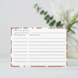 Brown Cow Print Farmhouse Rezeptkarten Begleitkarte
