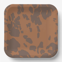 Brown Cow Print Paper Plates Pappteller
