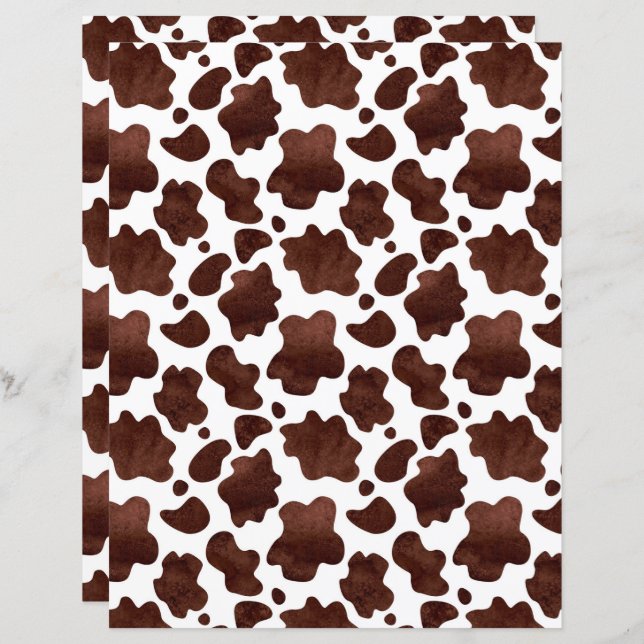 Brown Cow Print Scrapbook Paper (Vorne/Hinten)