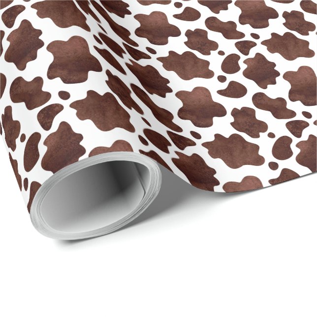 Brown Cow Print Wrapping Paper Geschenkpapier (Rolleneckpunkt)