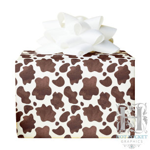 Brown Cow Print Wrapping Paper Geschenkpapier