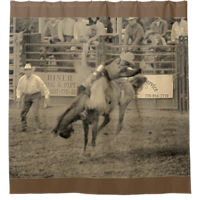 Brown Cowboy Rodeo Duschvorhang (Vorderseite)