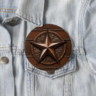 Brown Cowboy Rustikaler Western Land Texas Star Button