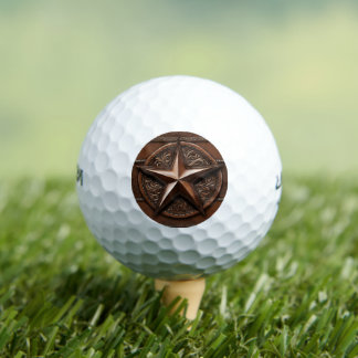 Brown Cowboy Rustikaler Western Land Texas Star Golfball