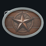 Brown Cowboy Rustikaler Western Land Texas Star Ovale Gürtelschnalle<br><div class="desc">Brown Cowboy Rustikaler Western Land Texas Star Gürtel Schnalle. Cowboy Bauernzubehör.</div>
