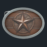 Brown Cowboy Rustikaler Western Land Texas Star Ovale Gürtelschnalle<br><div class="desc">Brown Cowboy Rustikaler Western Land Texas Star Gürtel Schnalle. Cowboy Bauernzubehör.</div>