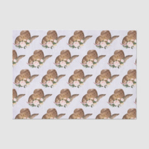 Brown Cowgirl Hut mit rosa Blume Seidenpapier