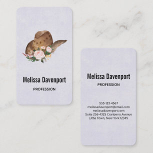 Brown Cowgirl Hut mit rosa Blume Visitenkarte