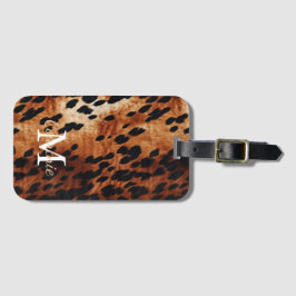 Brown Cowhid Monogramm Gepäckanhänger