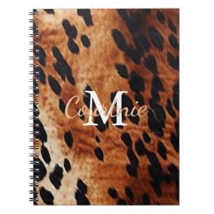 Brown Cowhid Monogramm Notizblock