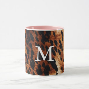 Brown Cowhid Monogramm Tasse