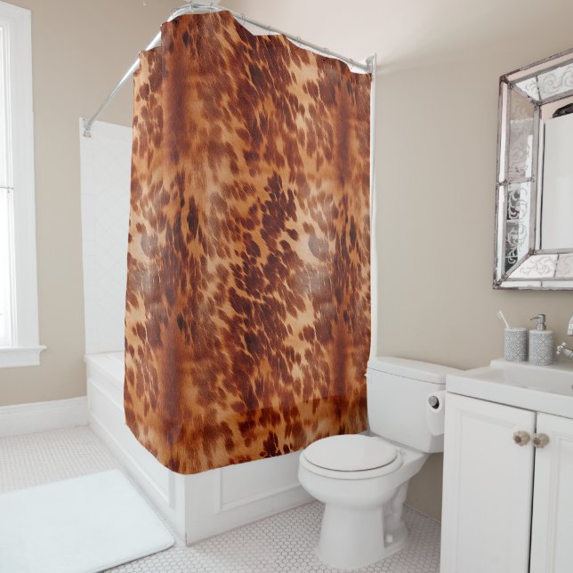 Brown Cowhide Animal Print Duschvorhang (Beispiel)