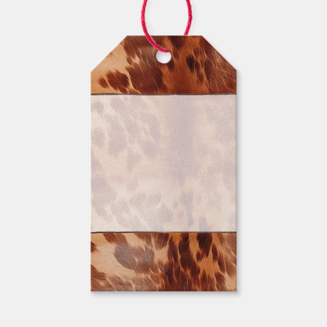Brown Cowhide Animal Print Geschenkanhänger (Vorderseite)