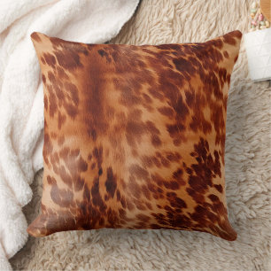 Brown Cowhide Animal Print Kissen