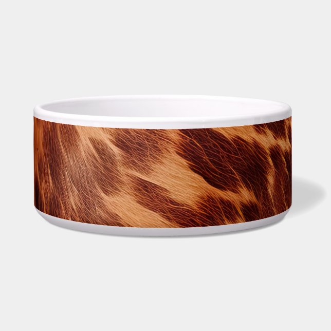 Brown Cowhide Animal Print Napf (Vorderseite)