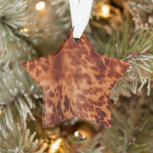 Brown Cowhide Animal Print Ornament