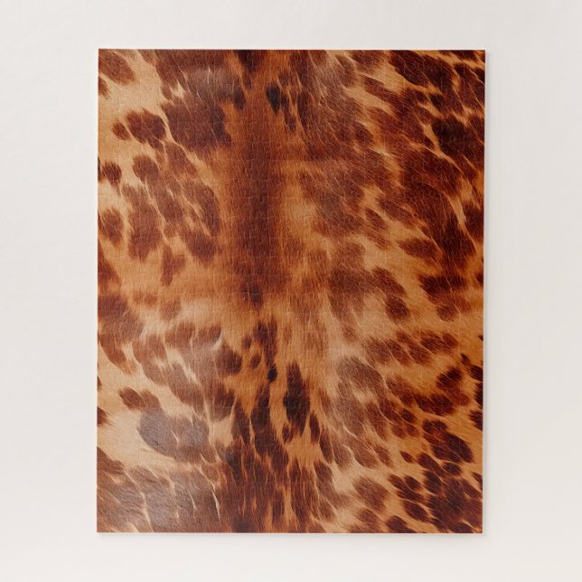 Brown Cowhide Animal Print Puzzle (Vertikal)