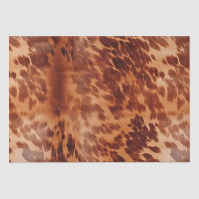 Brown Cowhide Animal Print Seidenpapier (Vorderseite)