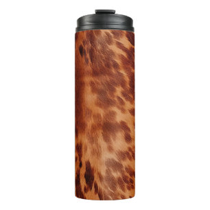 Brown Cowhide Animal Print Thermosbecher