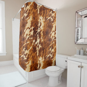 Brown Cowhide Duschvorhang