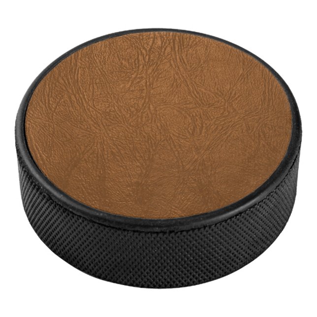 Brown Cowhide Leder Textur aussehen Eishockey Puck (3/4)