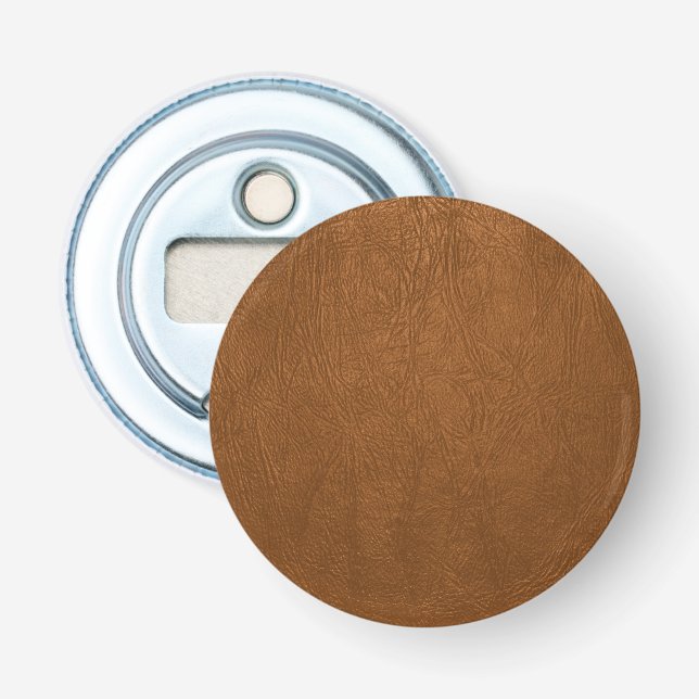 Brown Cowhide Leder Textur aussehen Flaschenöffner (Vorderseite)