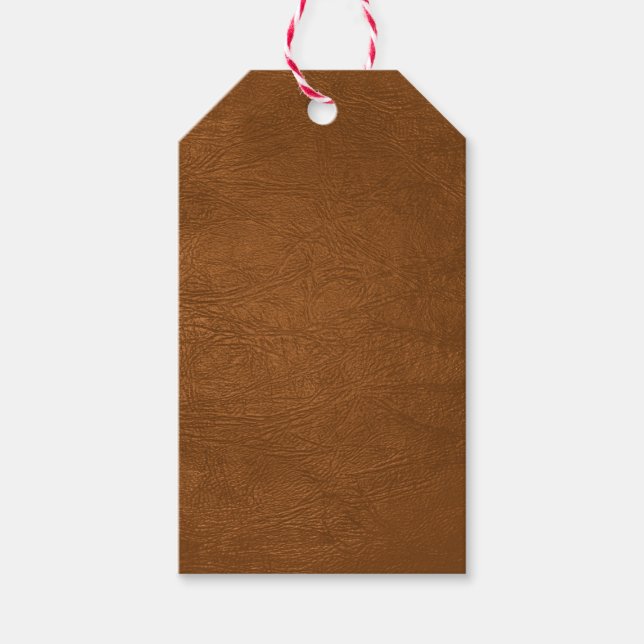 Brown Cowhide Leder Textur aussehen Geschenkanhänger (Vorderseite)