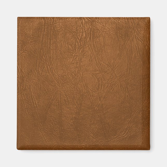 Brown Cowhide Leder Textur aussehen Magnet (Vorne)